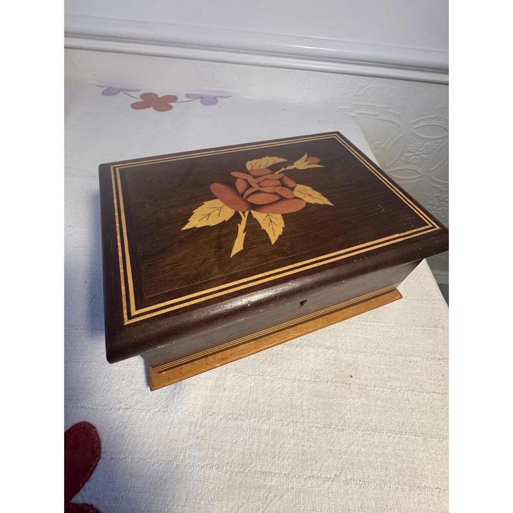 Beautiful Vintage Inlaid Jewelry Box From The Brazilian Collection By Dunston